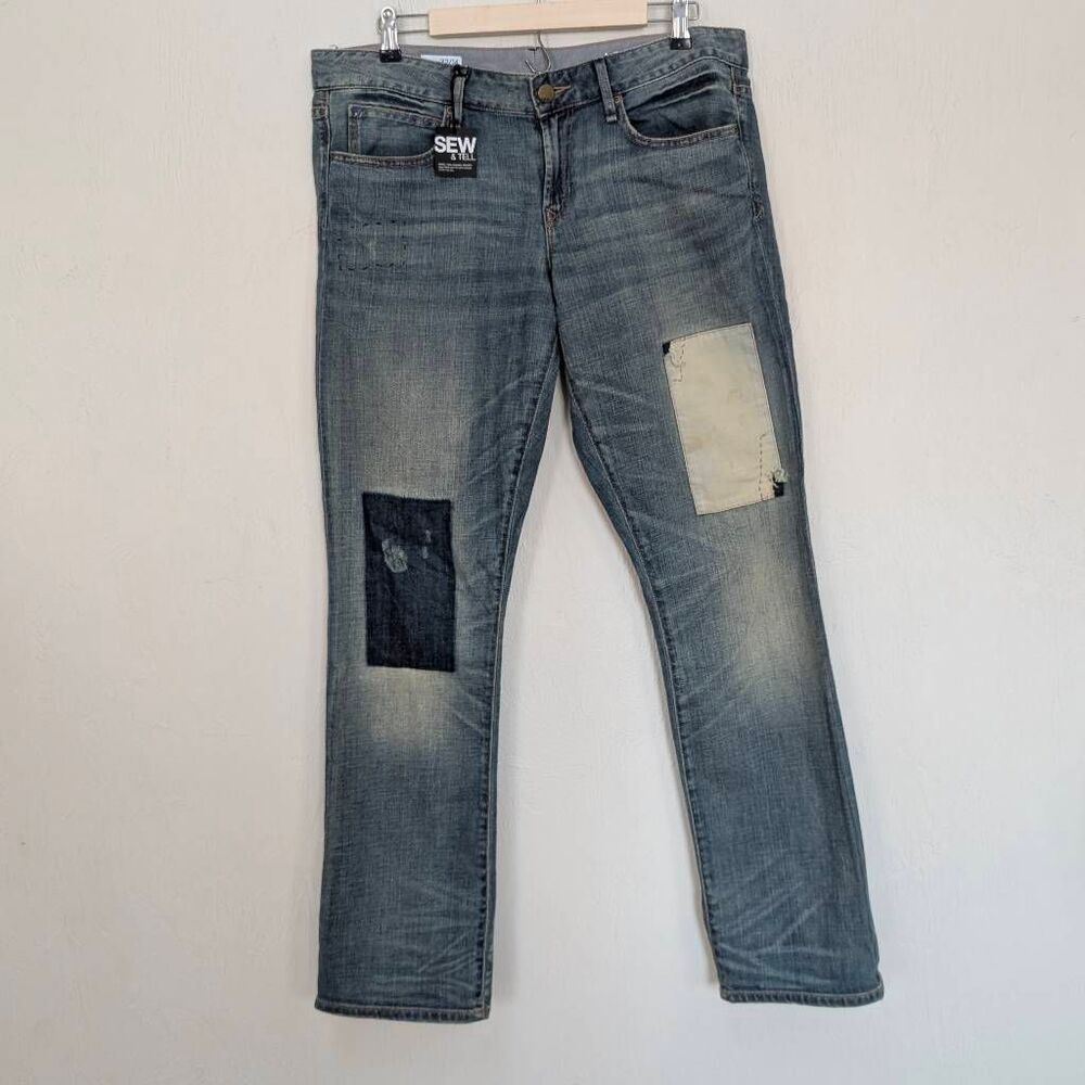Gap 1969 Real Straight Patchwork Pants Size 14/32… - image 1